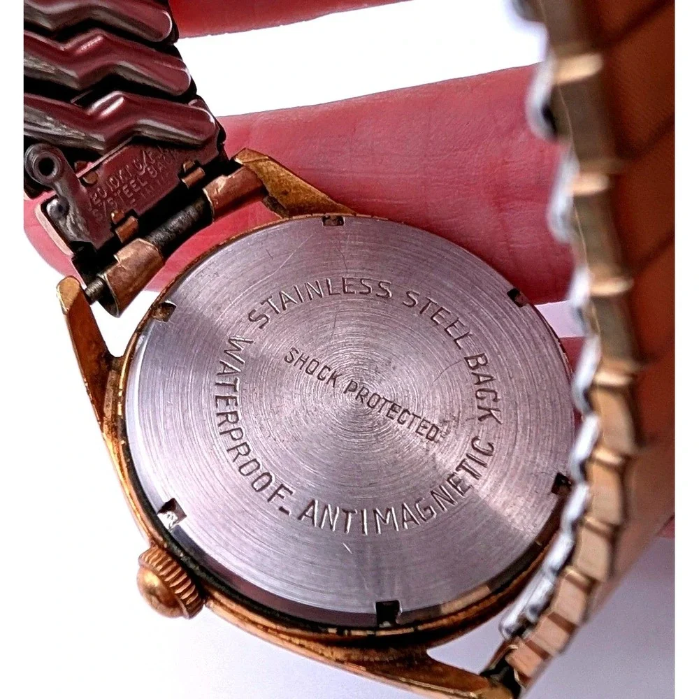 Vintage Helbros Watch Loyal Order of Moose Date Gold Tone Expansion Band France